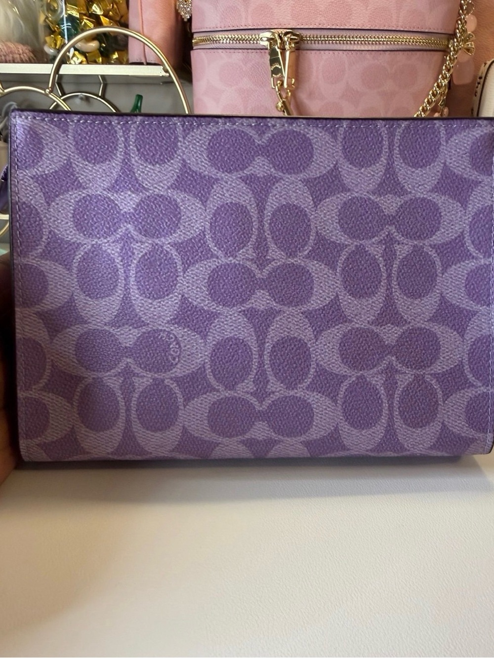 Coach Lavender Signature Print Crossbody Bag - Picture 4 of 9